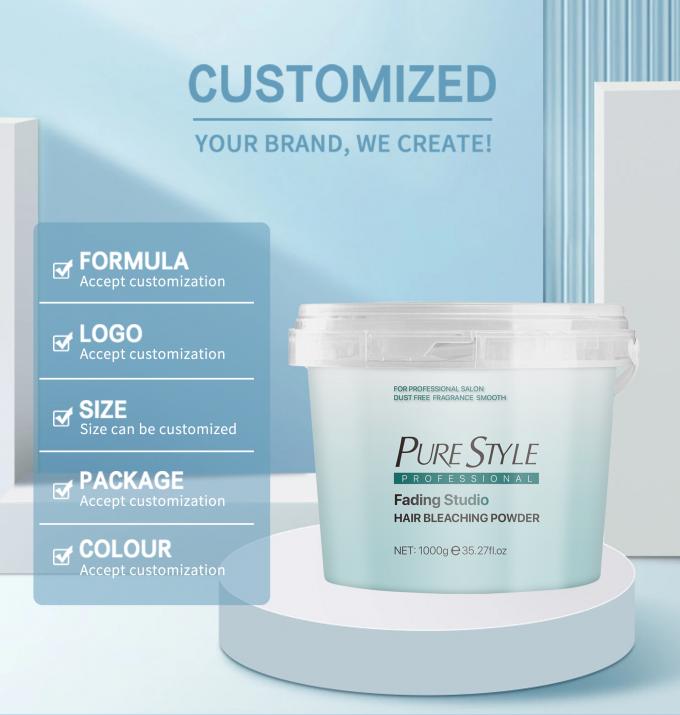 PureStyle hair bleaching powder application results and color效果